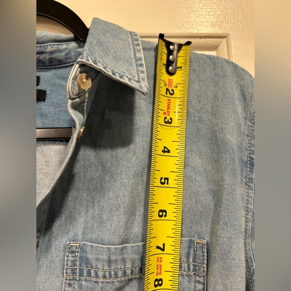 J. Crew Garcon Classic Fit Chambray Shirt Storm Wash Blue Cotton US 4P- SEE PICS - Picture 11 of 13